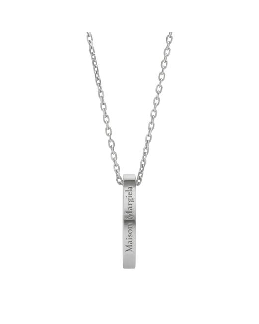 Maison Margiela Metallic Logo Ring Pendant Necklace for men