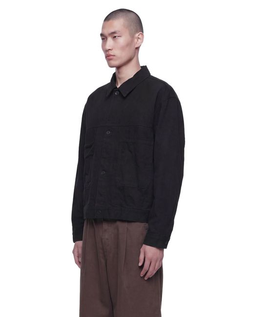 Studio Nicholson Black Japanese Crinkle Denim Jacket for men