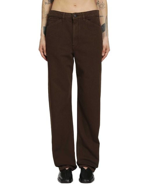 Lemaire Brown 5 Pocket Twisted Pants