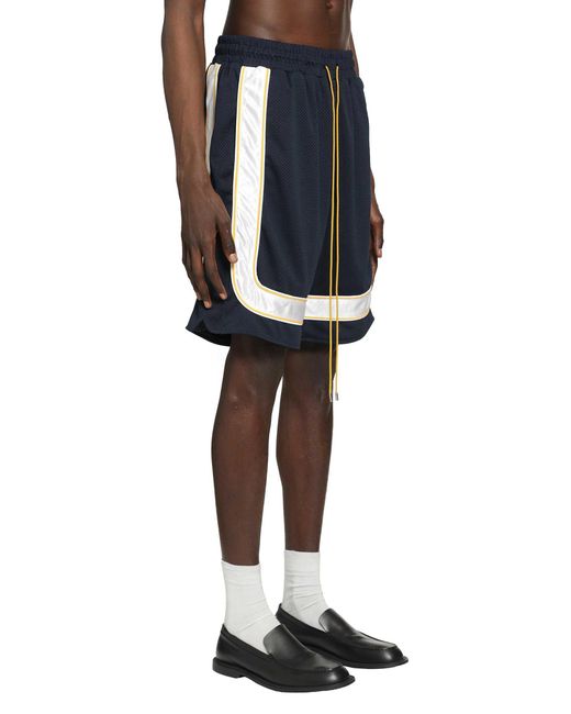 Rhude Blue Baggy Track Shorts for men