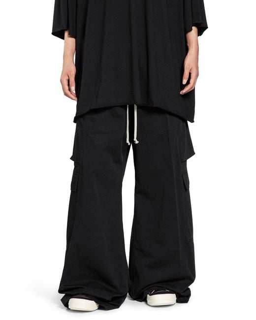 Rick Owens Black Pantaloni Double Cargo Jumbo Belas for men