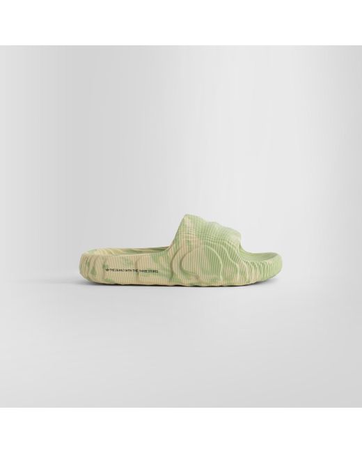 adidas green and white slides