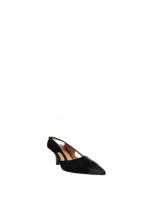Capasa Black Velour Slingback Pumps