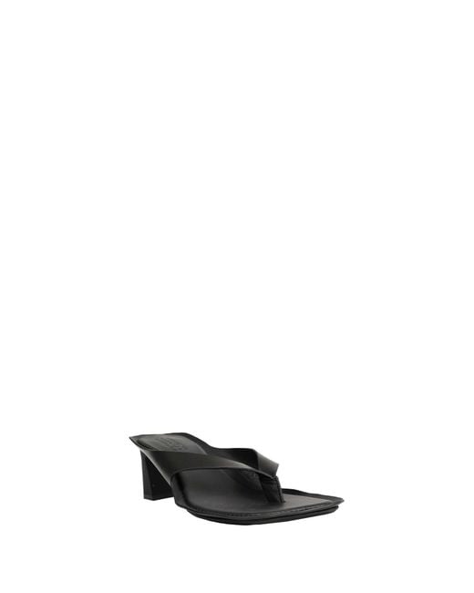 MM6 by Maison Margiela Black Anatomic Leather Flip Flop Mules