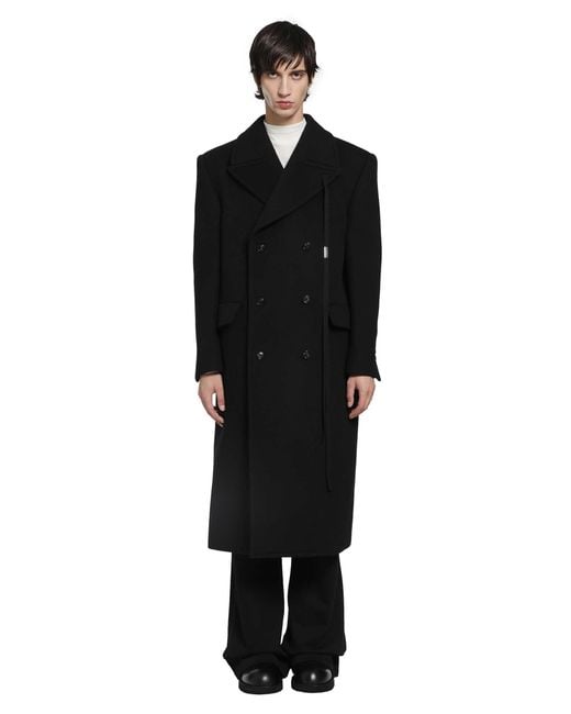 Ann Demeulemeester Black Jake Double-Breasted High Comfort Coat for men