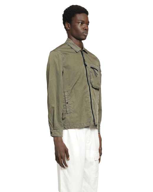 C P Company Green Panama-R Overshirt for men