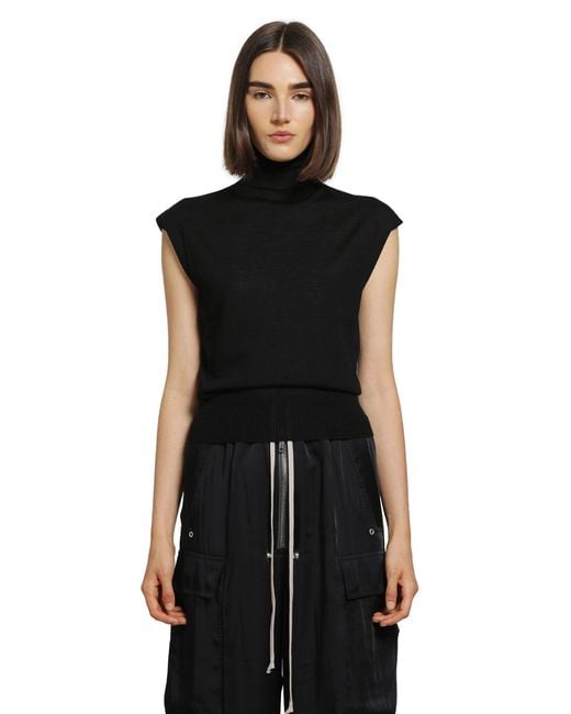 Rick Owens Black Tower Sleeveless Turtle