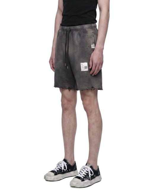Maison Mihara Yasuhiro Black Sun Faded Shorts for men