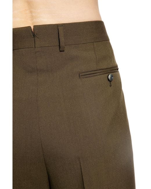Tom Ford Green Double Pleat Trousers for men