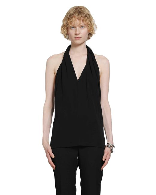 Totême Black Twisted Jersey Halter Top