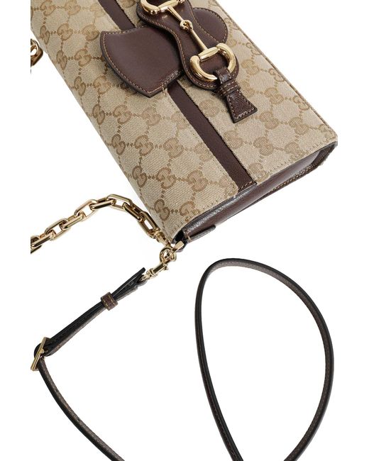 Gucci Natural Horsebit Ristretto Medium Shoulder Bag