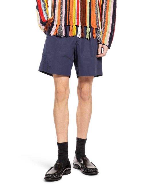 Prada Blue Cotton Bermudas for men