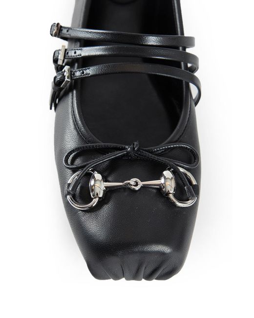 Gucci White Horsebit Ballerinas