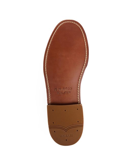 G.H.BASS White Weejuns Larson Leather Penny Loafers for men