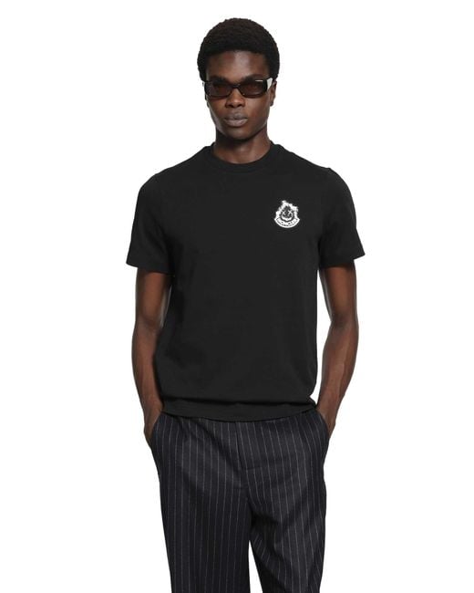 Moncler Black Logo Cotton T-Shirt for men