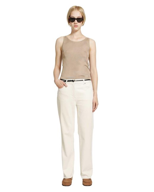 Saint Laurent Natural Viscose Tank Top