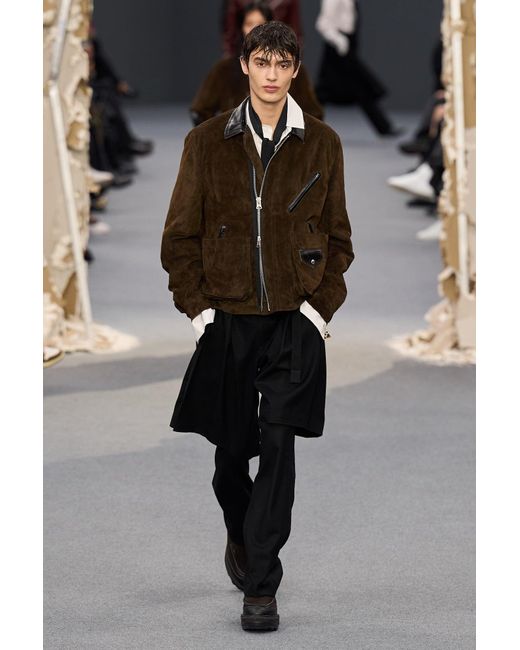 Sacai Brown Suede Blouson for men