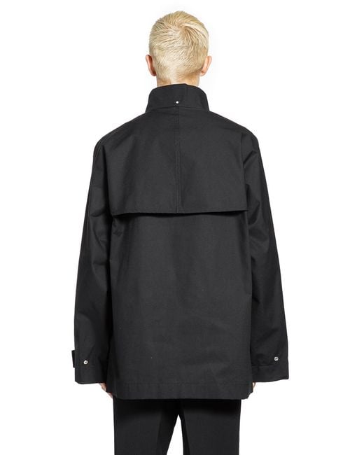 Jil Sander Black Textured Cotton Jacket for men
