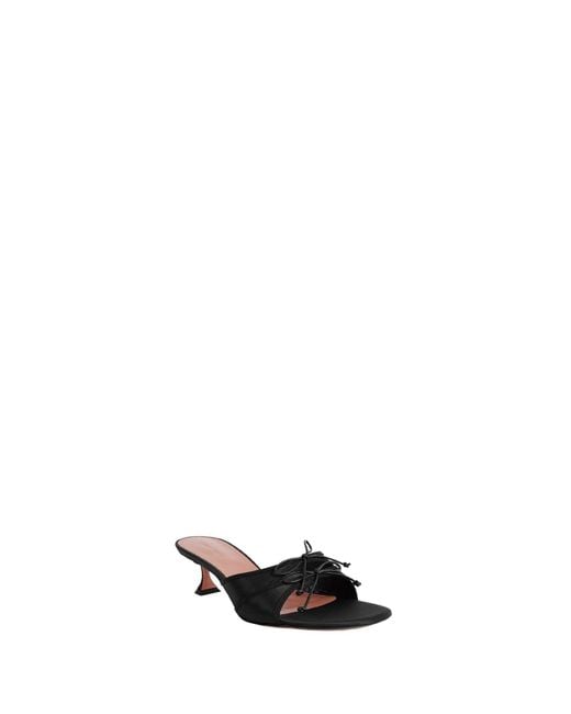 AMINA MUADDI Black Eleonora Satin 45 Mules