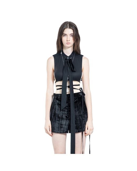 Ann Demeulemeester Blue Cyra Plastron Sleeveless Top