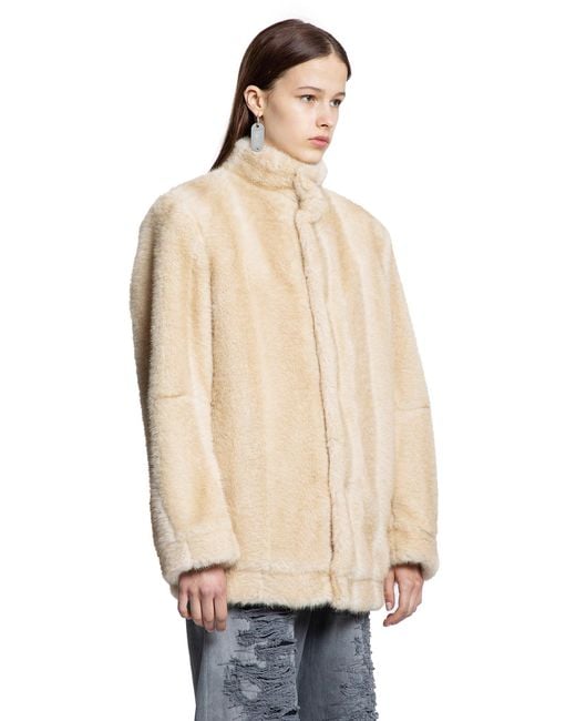 MM6 by Maison Martin Margiela Natural Faux Fur Jacket