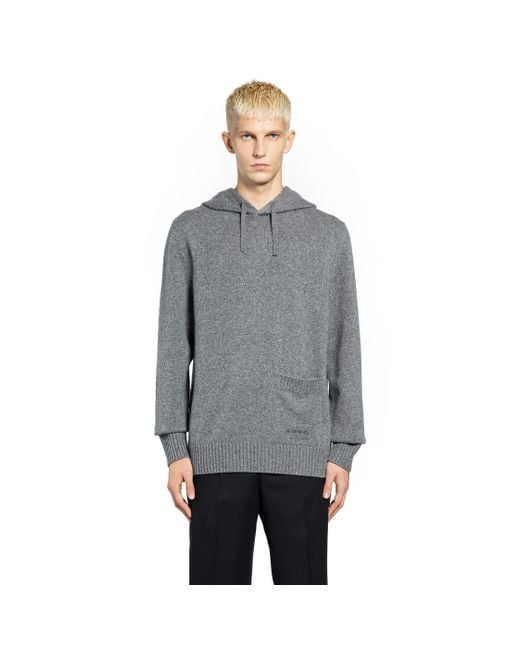 Givenchy Gray Hooded Knitted Sweater for men