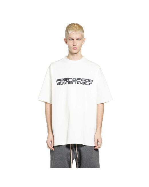 Fear Of God White Essentials Graphic T-Shirt for men