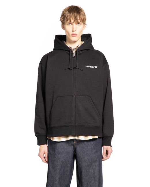 Carhartt Black Hooded Archive Zip-Up Hoodie for men