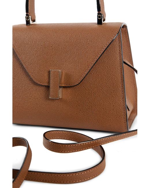Valextra Brown Iside Top Handle Mini Bag