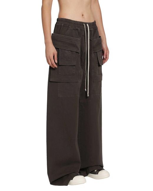 Rick Owens Black Tower Creatch Cargo Drawstring for men