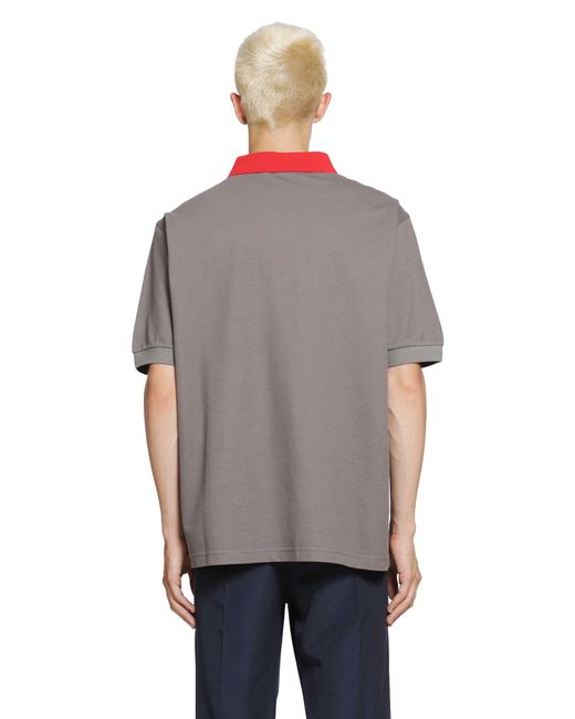 Marni Gray Polo Shirt With Contrast Trims for men