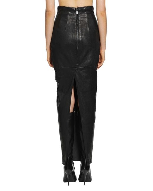 Rick Owens Black Tower Dirt Pillar Skirt