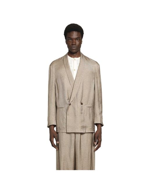 Giorgio Armani Natural Double-Breasted Blazer for men