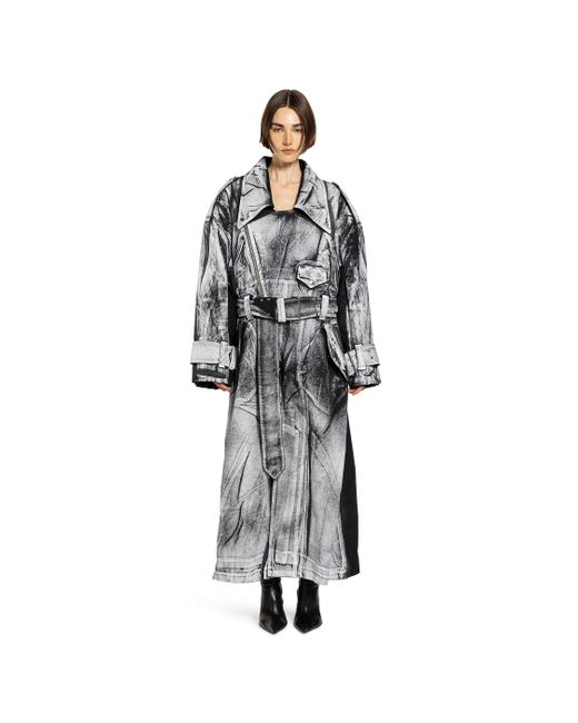 VAQUERA Gray Painted Workwear Trench Coat