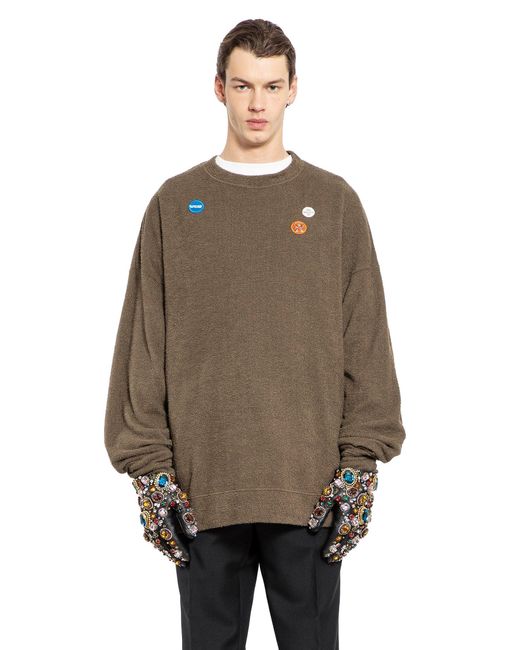 Undercover Brown Embellished Sweatshirt for men