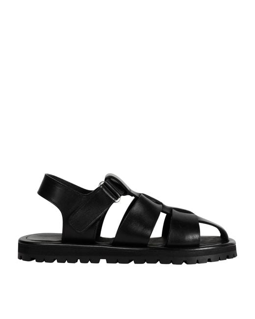 Studio Nicholson Black Sandom Leather Sandals