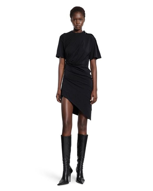 Mugler Black Asymmetric Pierced Dress
