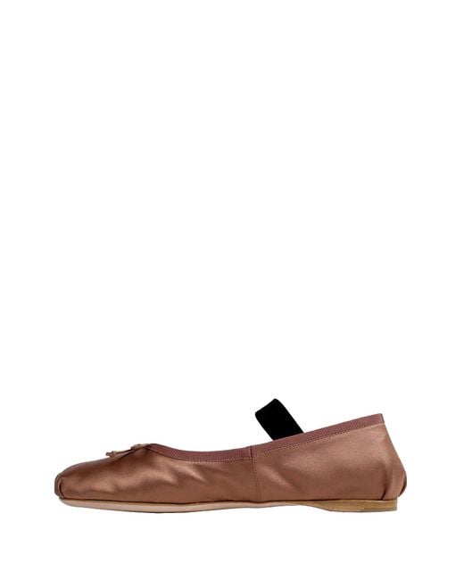 Miu Miu Brown Satin Ballerinas