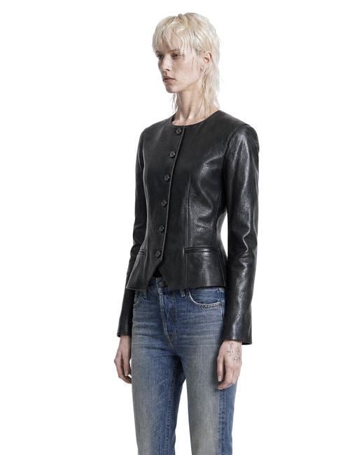 Magda Butrym Black Fitted Leather Blazer