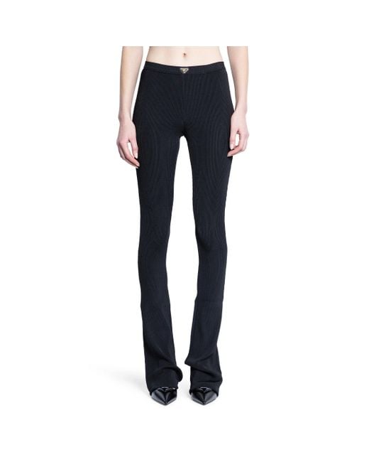 Prada Blue Ribbed Jersey Pants