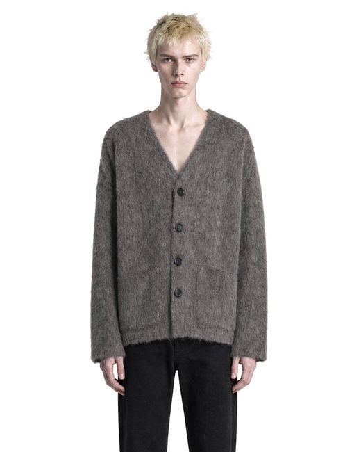 Our Legacy Gray Hairy Wool Cardigan for men