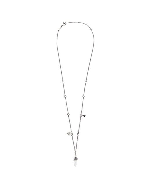 Ann Demeulemeester Metallic Impi Necklace With Quartz