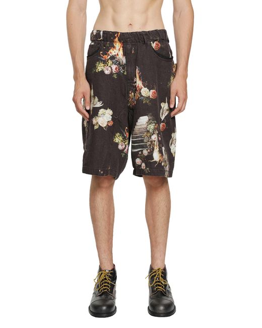 Undercover Blue Linen Shorts for men