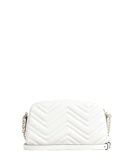 Gucci White Gg Marmont Small Camera Bag