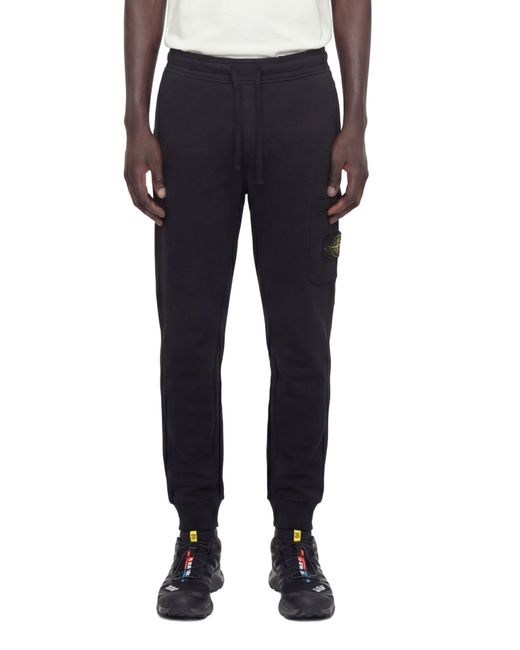 Stone Island Blue 620001 Cotton Fleece Cargo Joggers for men