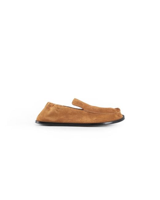 Loewe White Flex Loafers In Suede for men