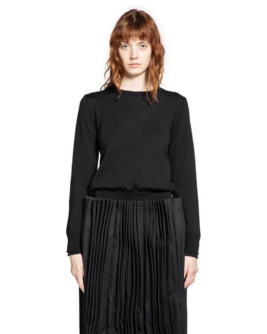 Cdg/cdg Black Cropped Wool Sweater