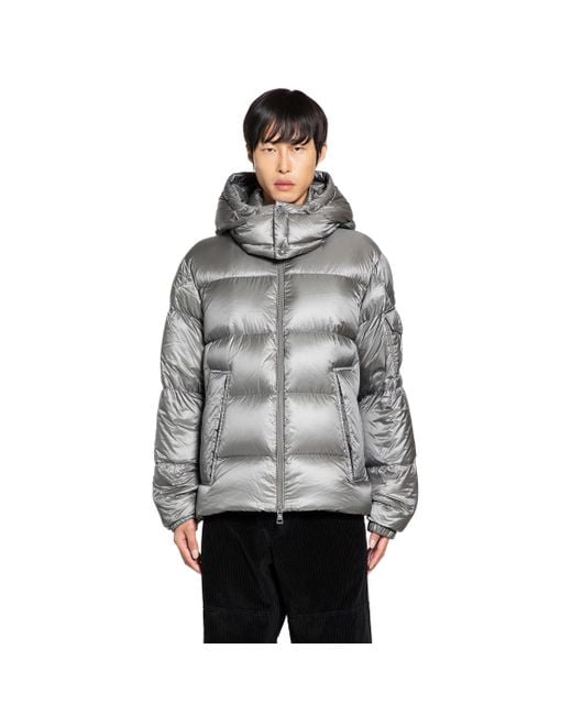 Moncler Gray Couyere Hooded Short Down Jacket for men