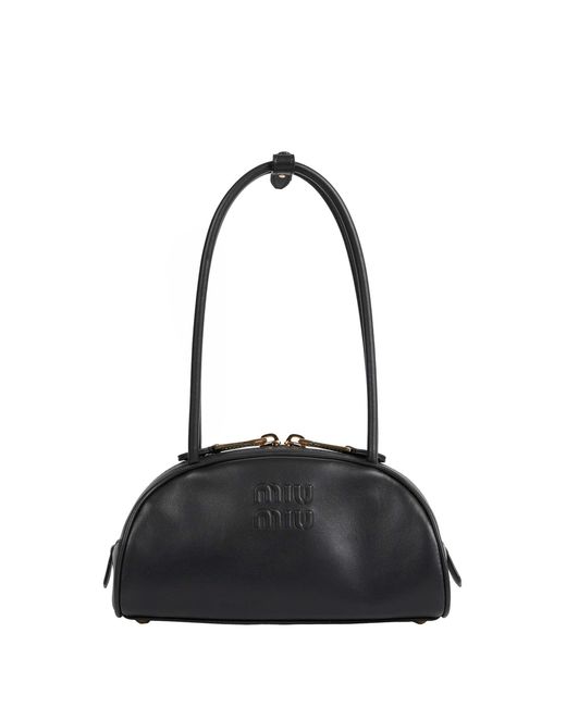 Miu Miu Black Beau Leather Small Shoulder Bag