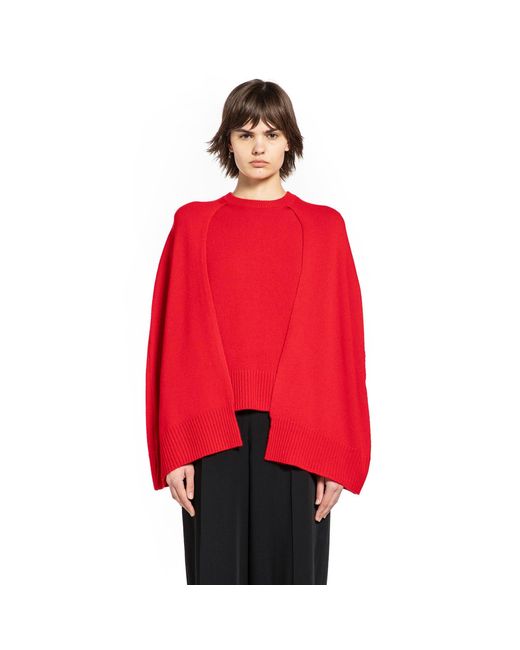 Totême Red Crew Cape Knit